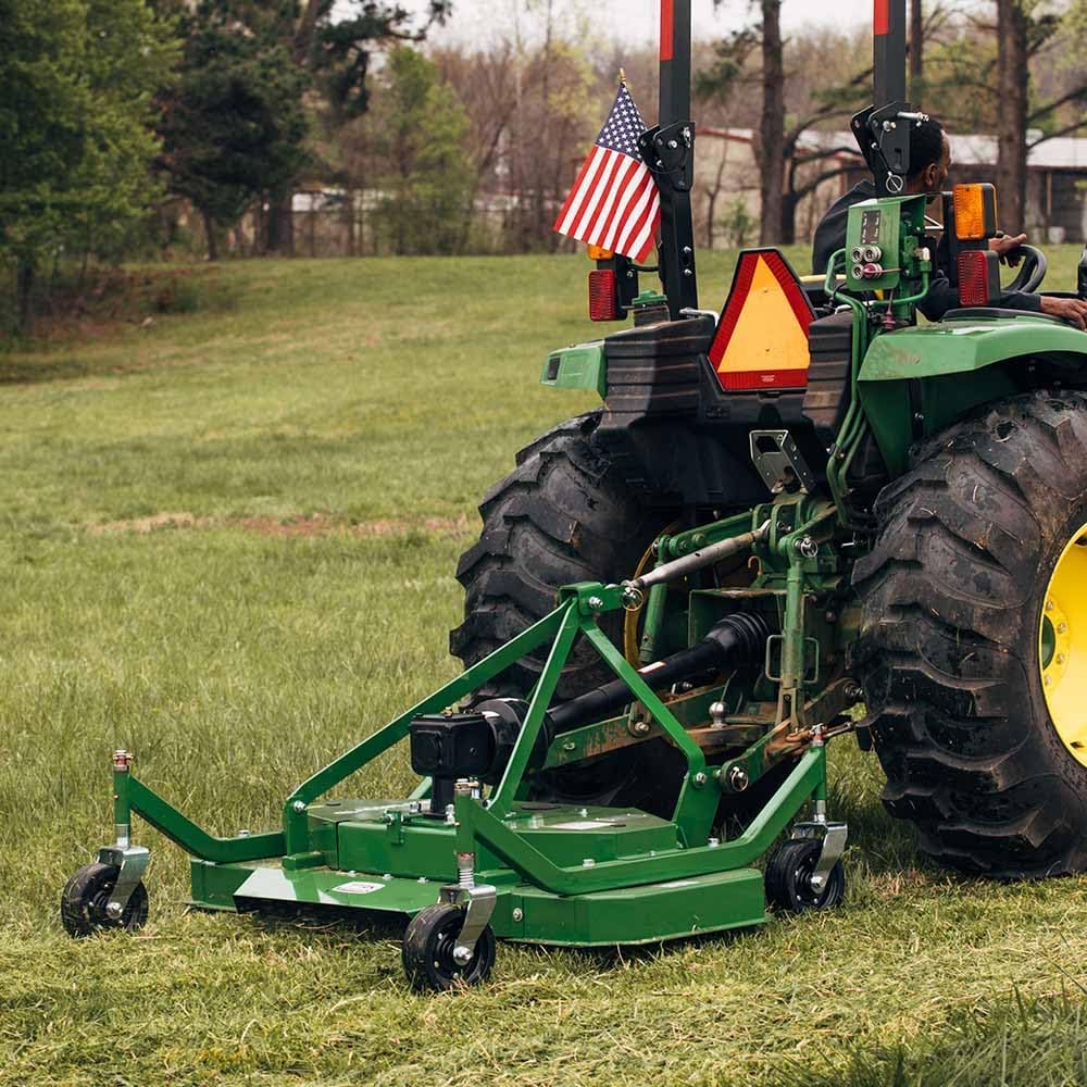 Titan Attachments 3 Point PTO Finish Mower, 60' Cutting Width, Category 1 Hitch, Rear Discharge, Requires 25-40 HP Tractor, Low-Noise Cast Iron Gearbox, Green Finish