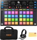 Pioneer DJ DDJ-XP2 Sub-Controller for Rekordbox & Serato DJ Pro Bundle with Case, Headphones, and Austin Bazaar Polishing Cloth