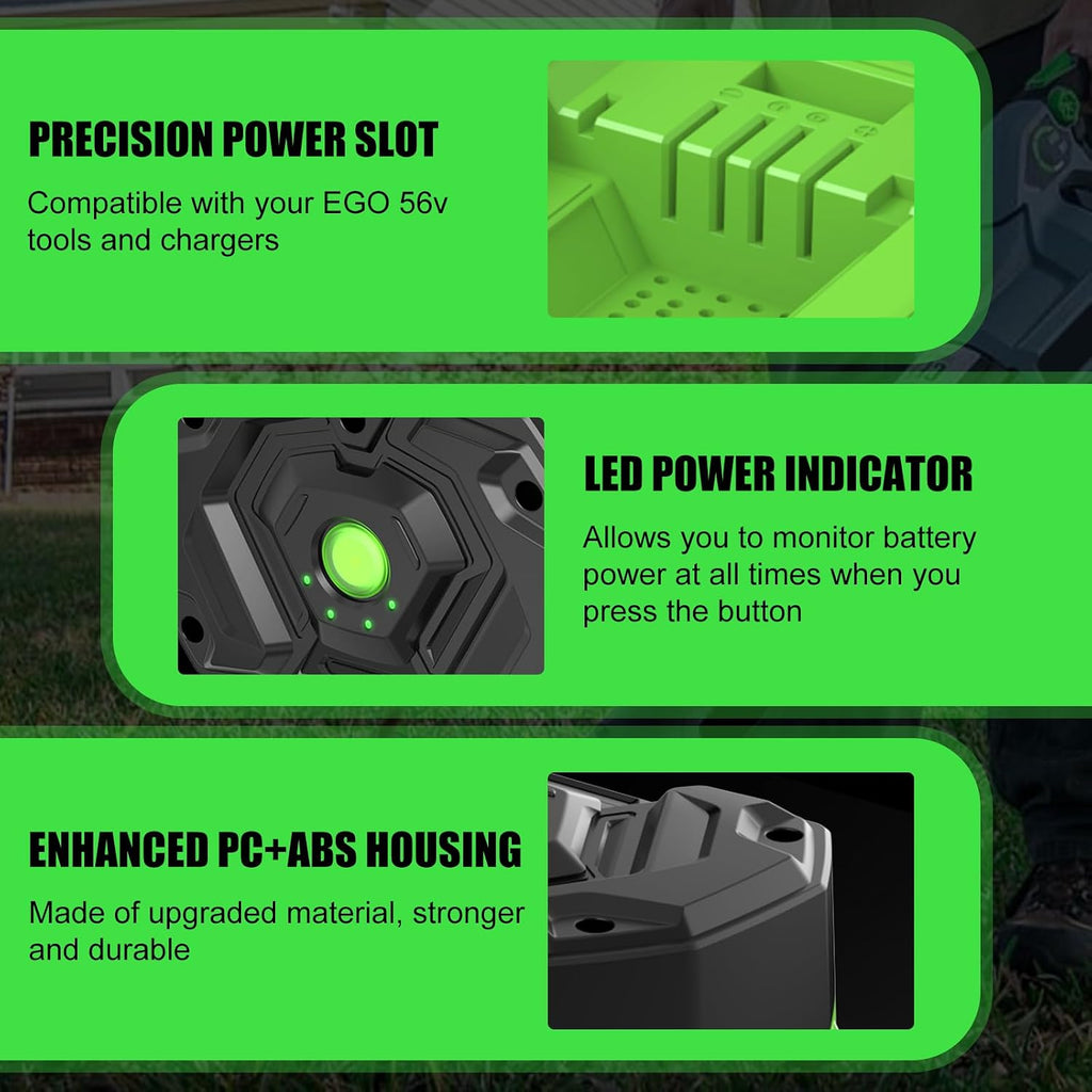 Enermall 2Pack 56V 12000mAh Replacement Battery for EGO 56V Battery BA2800T Compatible with EGO 56 Volt Battery Tools Lawn Mower Leaf Blower