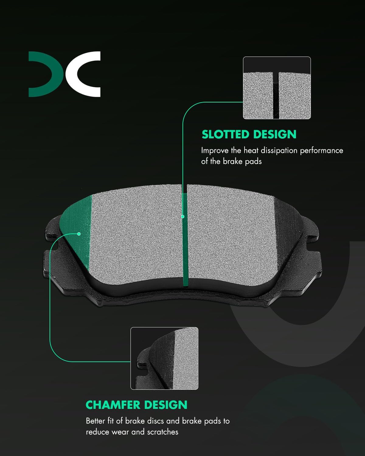 SCITOO Front 12.64' Rear 11.93' Brake Pads and Rotors Kits Fit For Chevrolet Equinox 2010-2017,For GMC Terrain 2010-2017