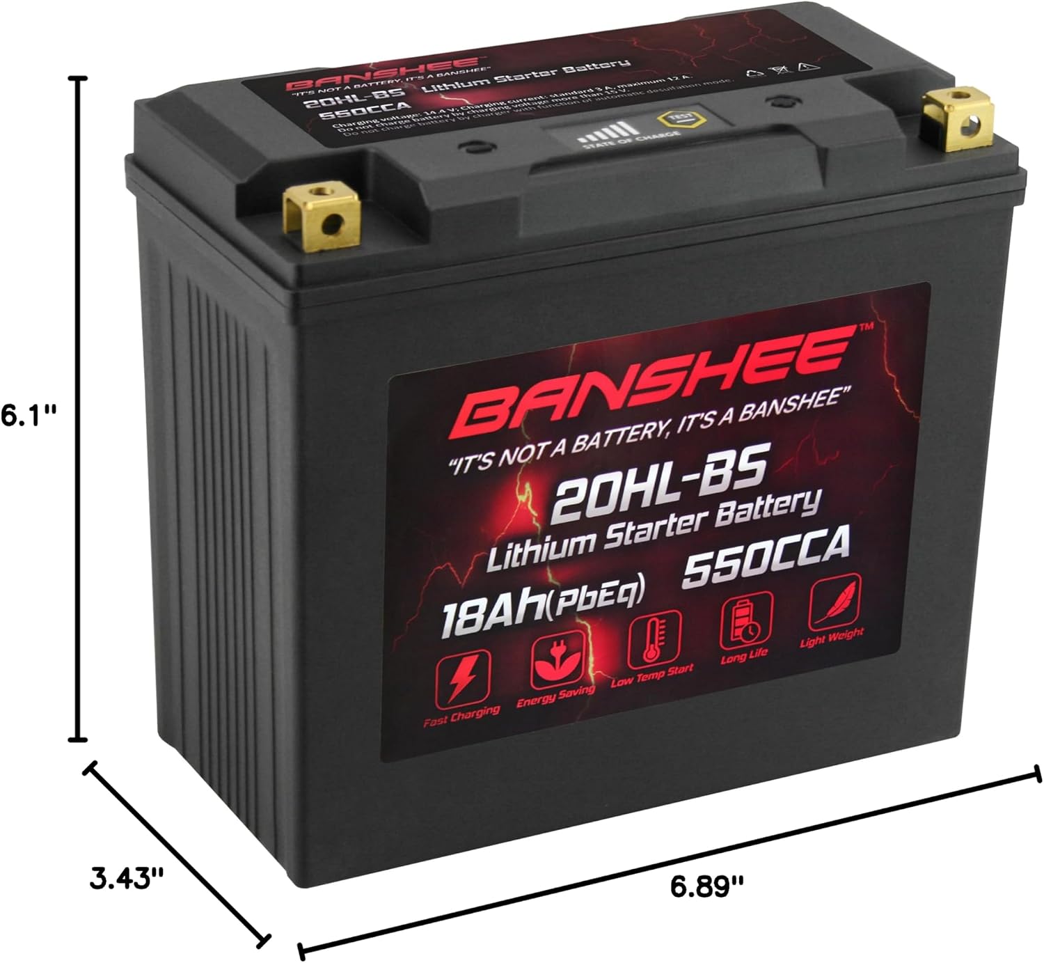 YTX20L-BS YTX20HL-BS Lithium LiFePO4 Motorcycle Battery,12V 18Ah,600CCA,Built in BMS,Powersports Battery,for ATV, UTV,Jet Ski,Personal Watercraft, Snowmobile,Quad, Riding Lawn Mower, Tractor