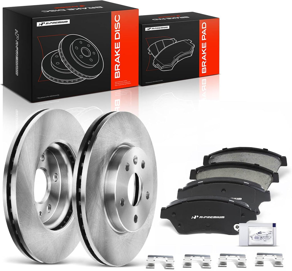 A-Premium 10.87 inch (276mm) Front Vented Disc Brake Rotors + Ceramic Pads Kit Compatible with Select Chevy Models - Cruze 2011-2015, Cruze Limited 2016, Sonic 2012-2017, 6-PC Set