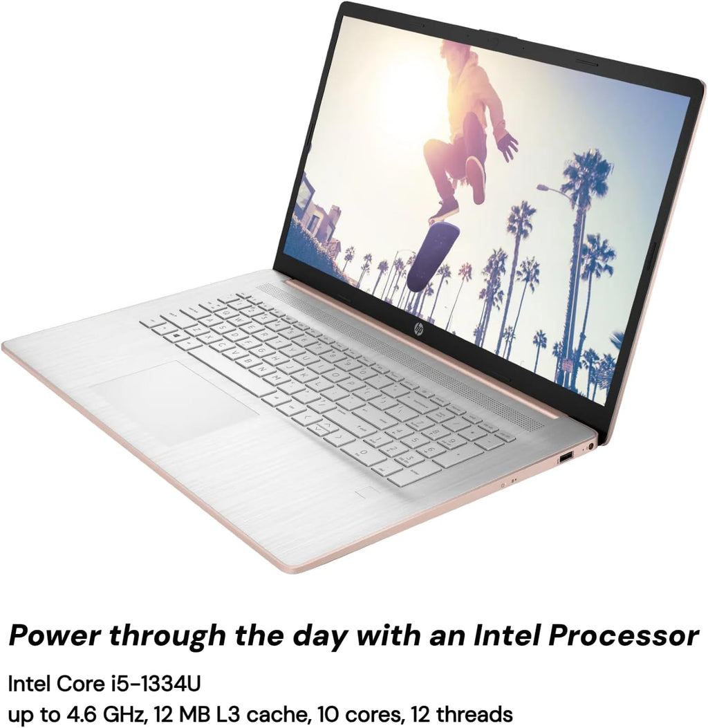 HP 17.3 Touchscreen Business Laptop Computer - 17.3' HD+ Touch Screen | Intel Core i7-1355U | 32GB RAM + 1TB SSD | Wi-Fi 6 & BT 5.3 | Windows 11 Pro | Pale Rose Gold