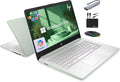 HP 14' Laptop 2025 Business Student Slim Computer, Lifetime MS Office, Copilot AI, Quad-Core Intel CPU, 16GB RAM, 628GB Storage (128GB UFS+500GB Ext), MarxsolAccessory, Wi-Fi 6, Win 11 Pro, Green