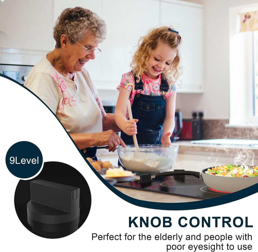 Karinear 110V Electric Cooktop 2 Burners, Countertop & Built-in Electric Stove Top Plug in
