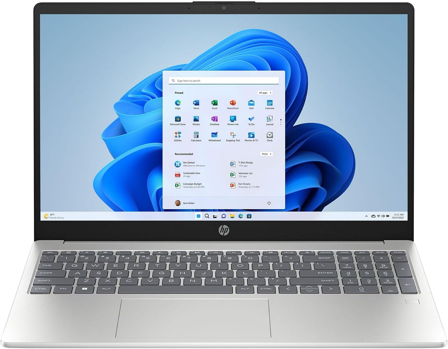 HP 15-fd000 Personal Laptop, 2025, 15.6' 1920x1080 Touch IPS, Intel-10 Core i7-1355U, Intel Iris Xe Graphics, 32GB DDR4, 1TB SSD, Win11 Home, Wi-Fi 6, BT 5.3, 720p HD Camera, Natural Silver