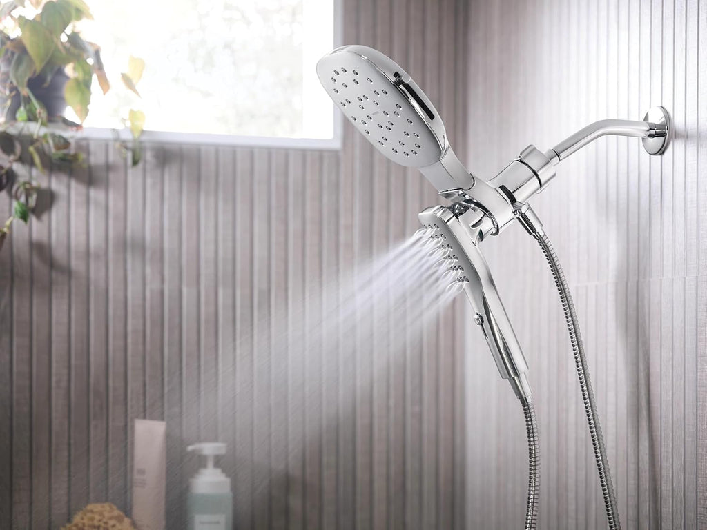 Moen Verso Eco-Performance Infiniti Dial Square Rain Shower Head with Detachable Hand Shower Combo, 7-Inch Spray Head, Chrome, 220C5EP