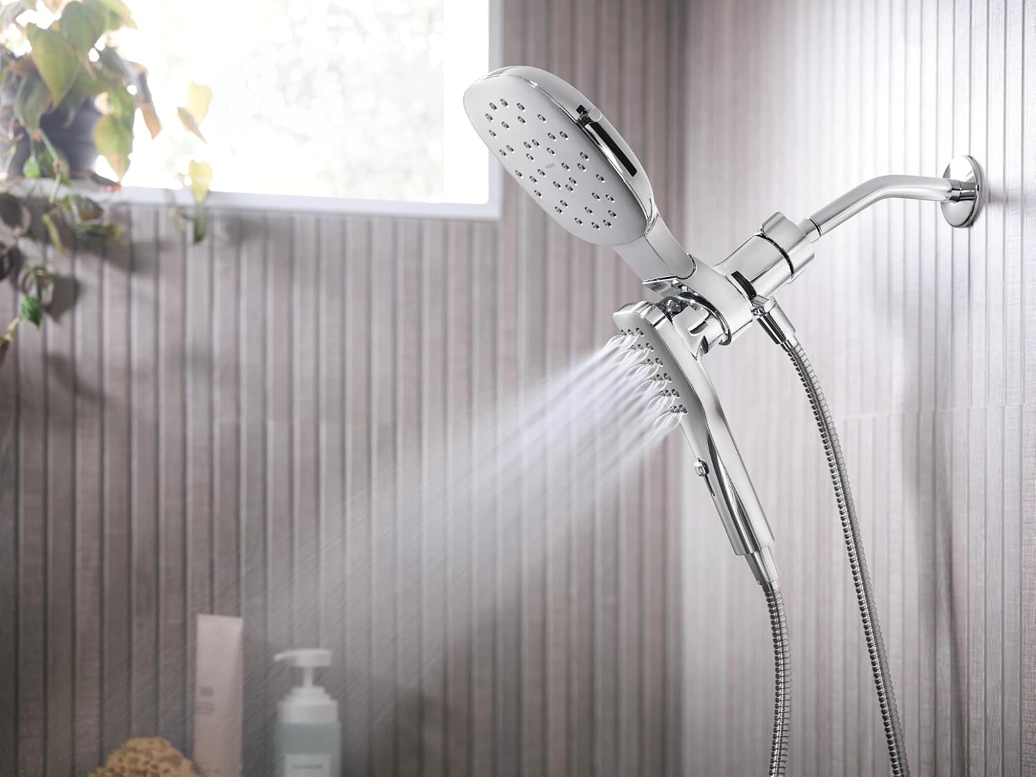 Moen Verso Eco-Performance Infiniti Dial Square Rain Shower Head with Detachable Hand Shower Combo, 7-Inch Spray Head, Chrome, 220C5EP