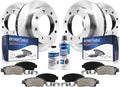 Detroit Axle - Brake Kit for Chevy Silverado 3500 HD 16-19 GMC Sierra 3500 HD, 13.98' inch Front and Rear Disc Brake Rotors Ceramic Brakes Pads with Hardware 2015 2016 2017 2018 2019 Replacement