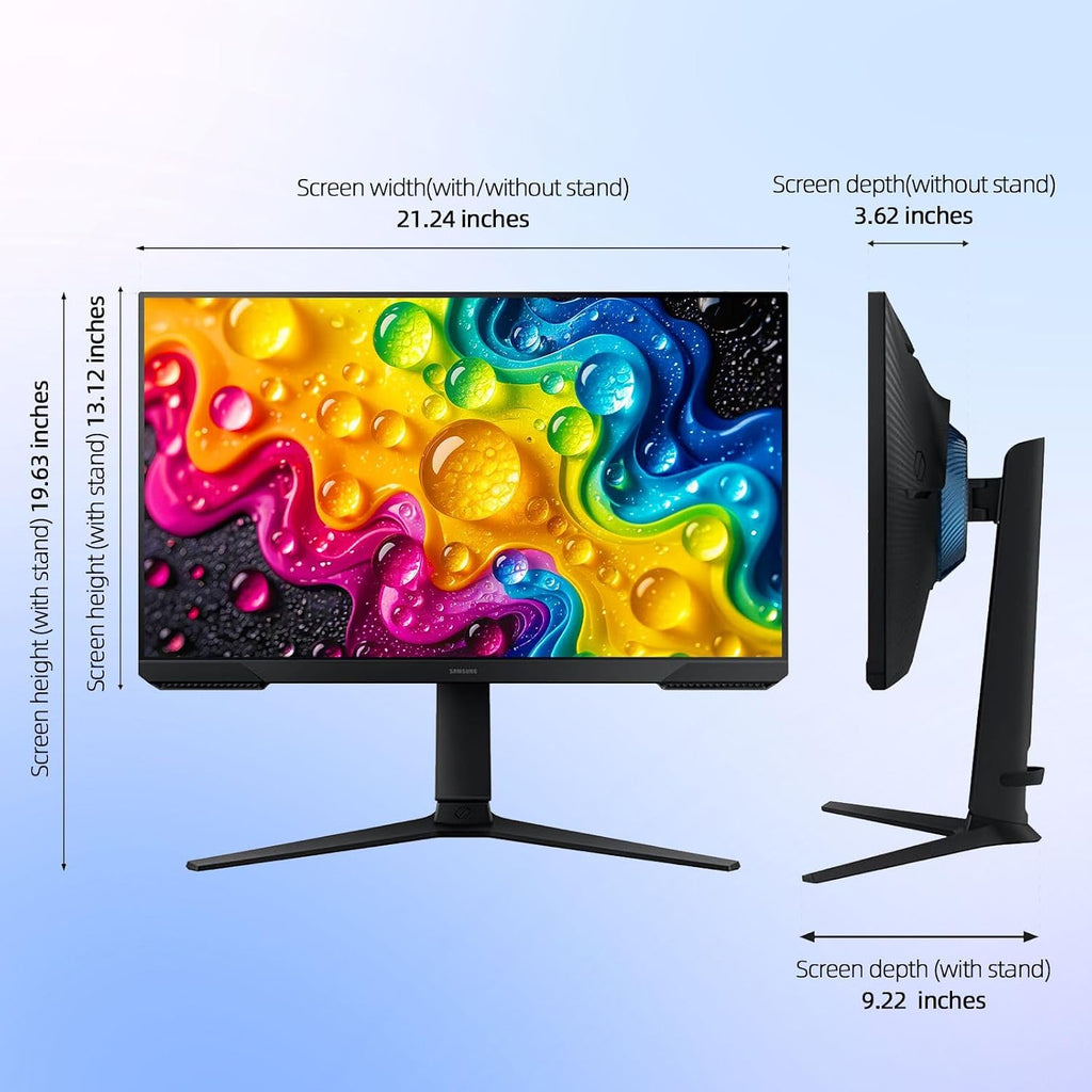 Samsung Odyssey G24 inch FHD Gaming Monitor, 180Hz, 1ms, AMD FreeSync, Black Equalizer, Virtual Aim Point, Eye Care, Flicker-Free, Game Mode, HDMI & DisplayPort, Tilt/Height/Swivel Adjustment, Black