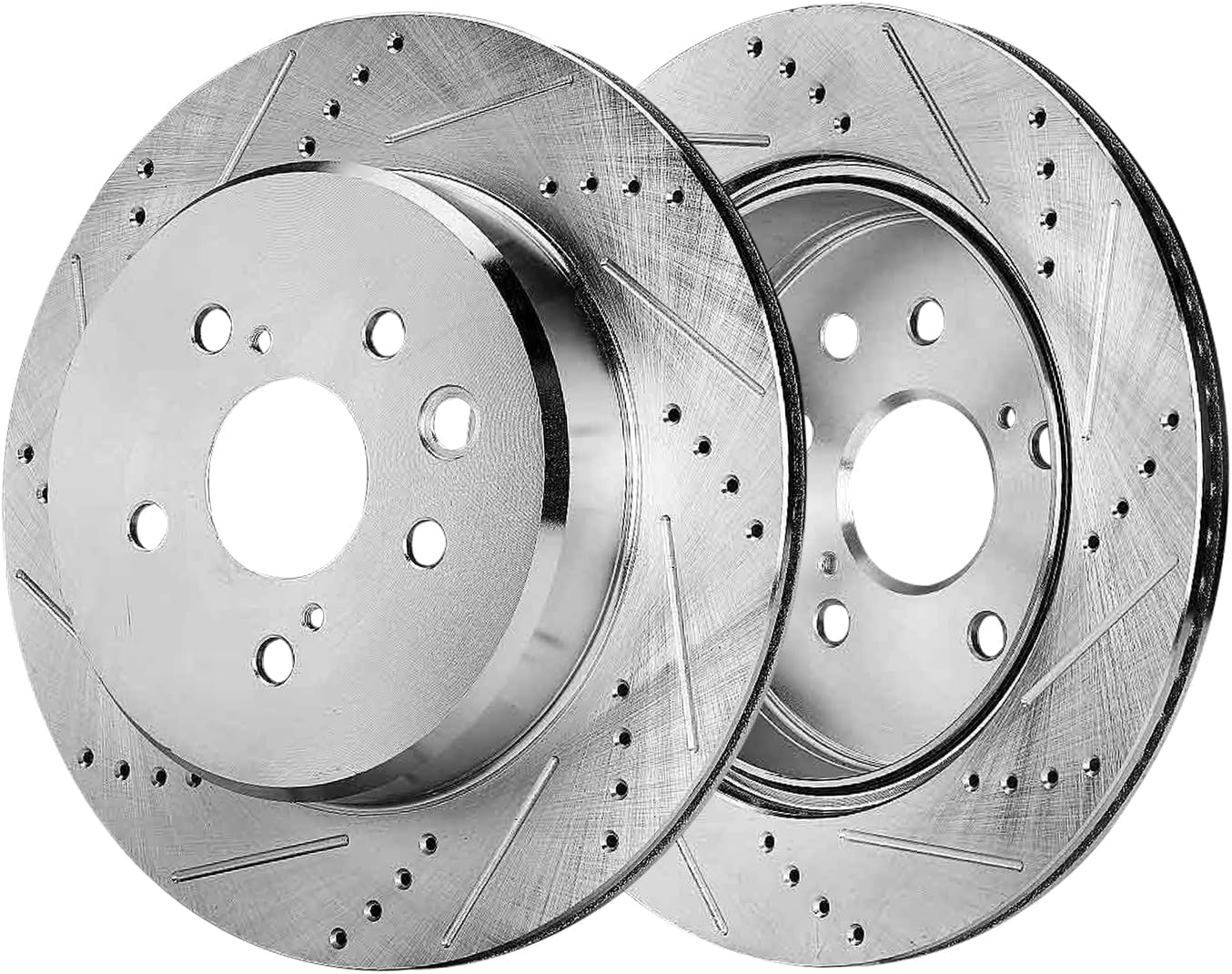 Detroit Axle - 8pc Brake Kit for Lexus GS350 IS350 IS200t RC350 GS200t GS450h IS300 RC200t RC300, 13.15' inch Front and 12.20' inch Rear Drilled and Slotted Disc Brakes Rotors Ceramic Brake Pads