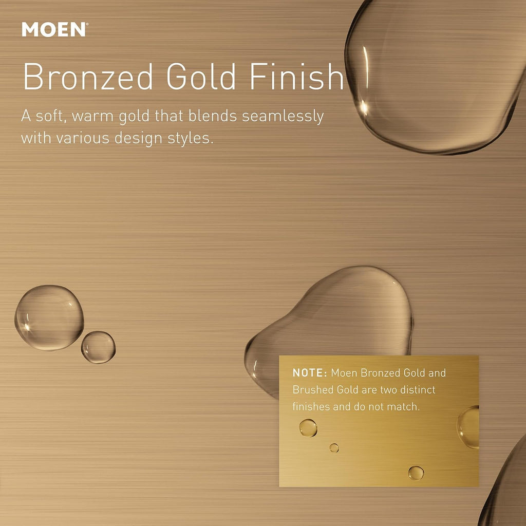 Moen Dartmoor Bronzed Gold Shower System with Rain Shower Showerhead and Handle, Valve Required, T2282EPBZG