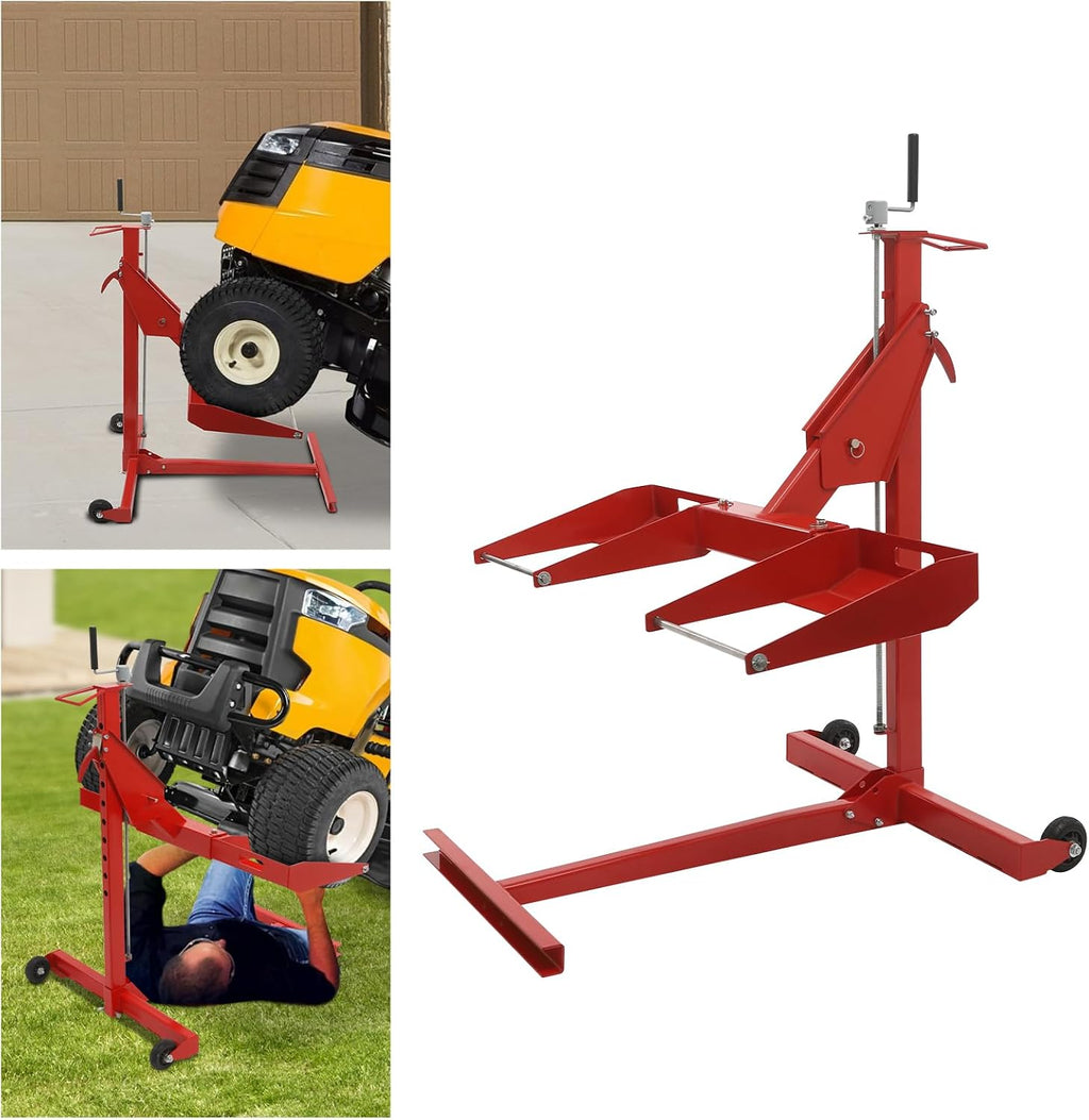 Lawn Mower Lift, 29 Inch Lawn Mower Lift Tool Adjustable Movable Lawn Mower Lift Solid Carbon Steel Lawnmower Lifting Machine for Riding Lawn Mower, Zero Turn Lawn Mowers (450lbs Regular)