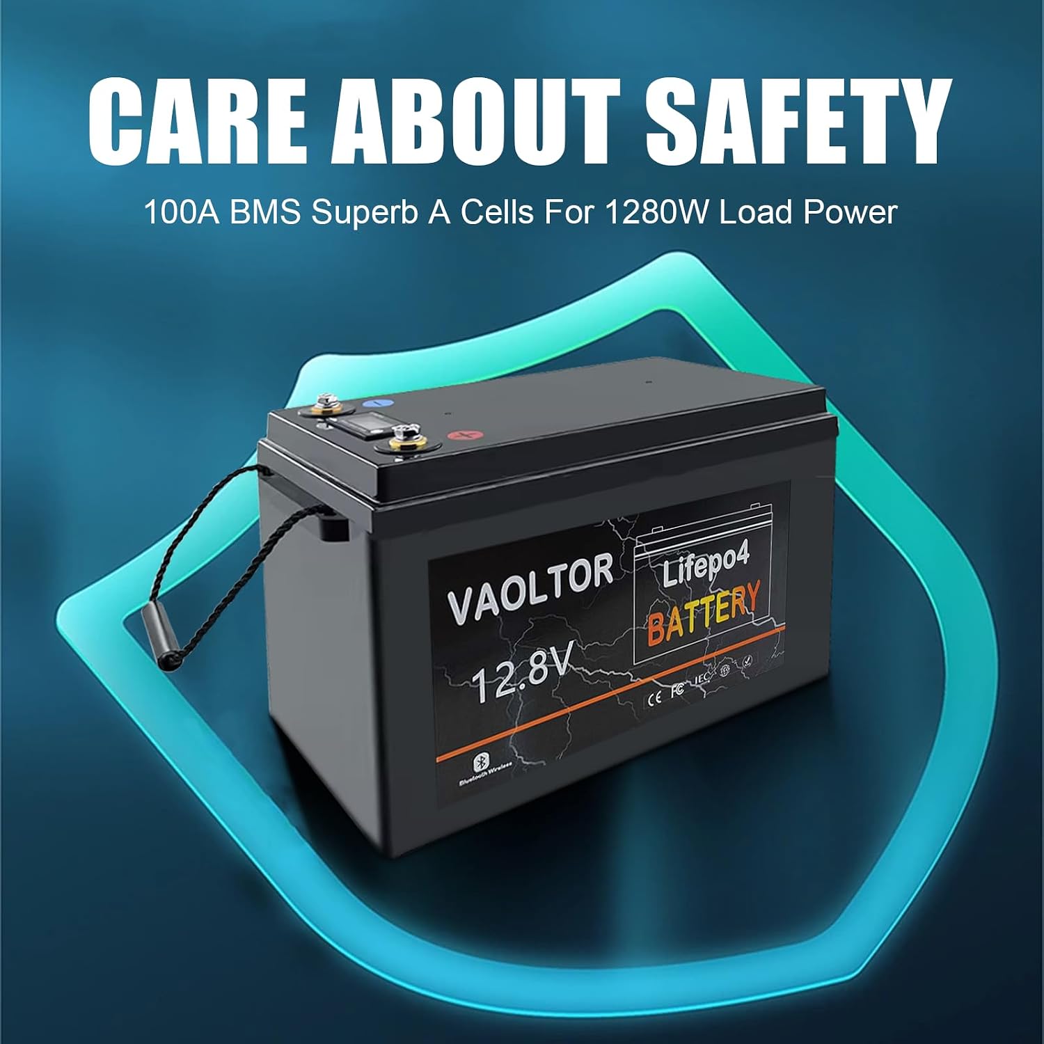 12V 300Ah LiFePO4 Lithium Battery, 6000-15000 Cycles, Built-in 200A BMS, 3840Wh LiFePO4 Battery, 10-year Lifespan for RV, Boat, Trolling motor, Lawn Mower, Camping, Off-Grid