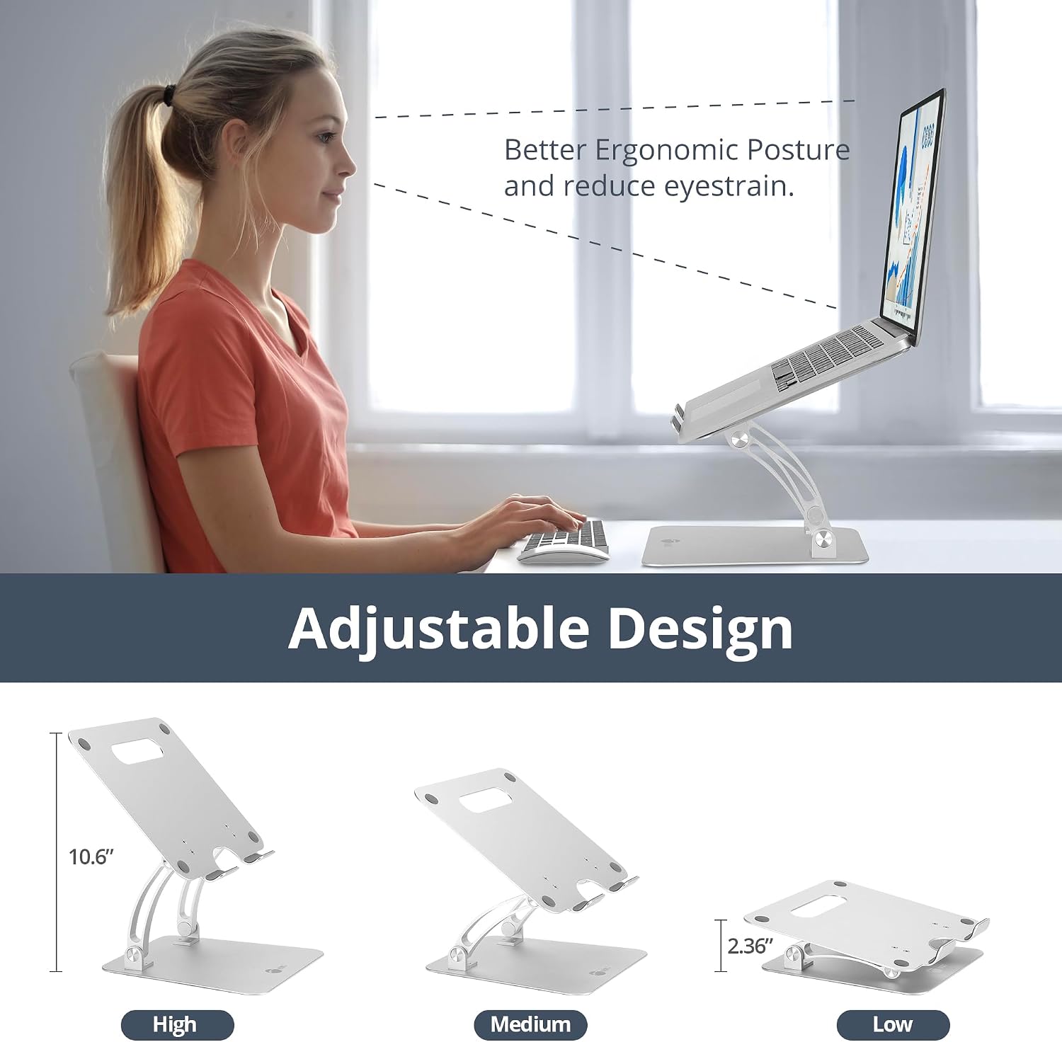 SIIG Adjustable Aluminum Laptop Stand for MacBook and PC