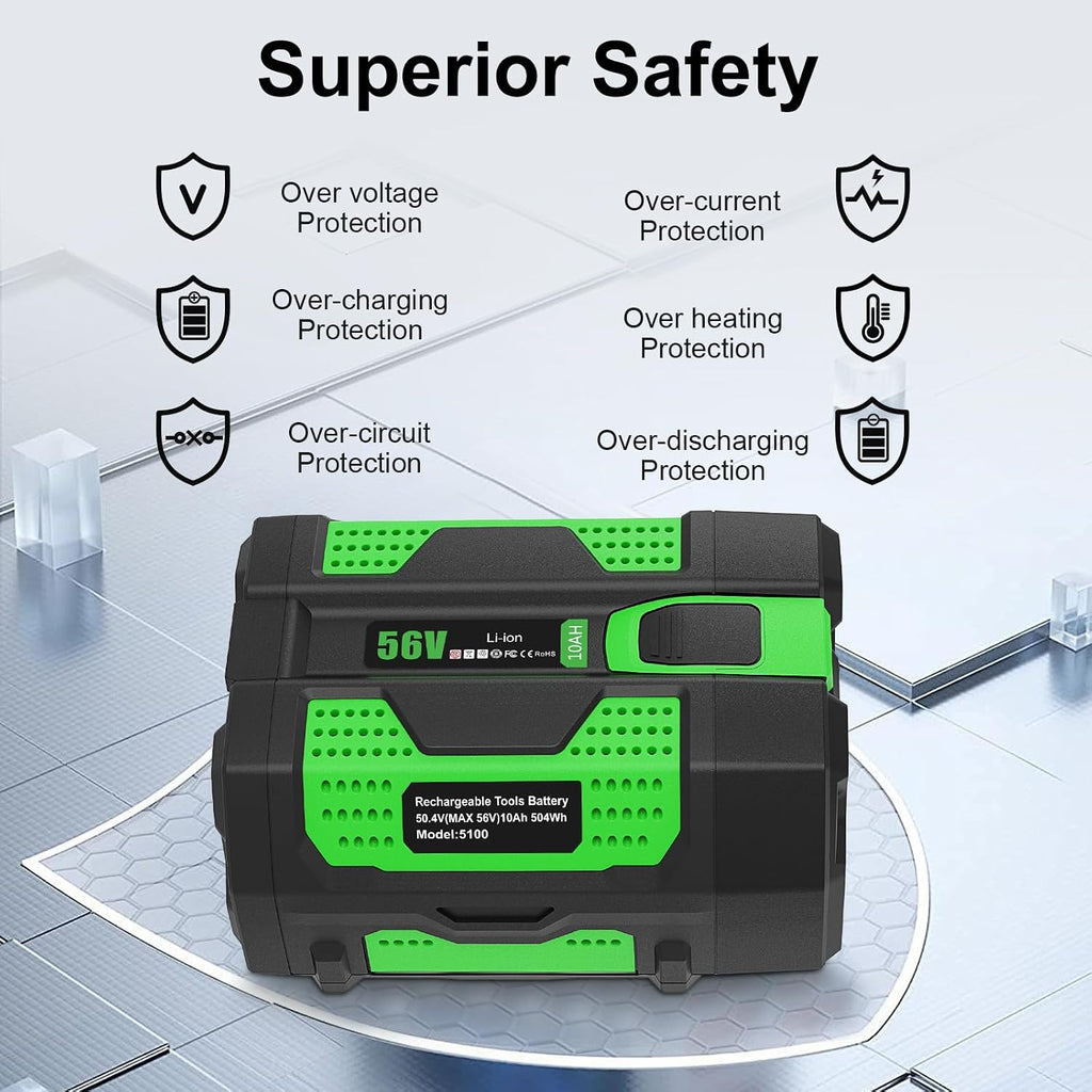 10000mAh Replacement for EGO 56V Power+ Battery,High Capacity (BA5600T)
