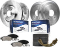 Detroit Axle - Brake Kit for Jeep Patriot Compass Chrysler Sebring Dodge Avenger Front Disc Brake Rotors Ceramic Brakes Pads Rear Brake Shoes Brake Drums Replacement : 11.57' inch Front Rotors