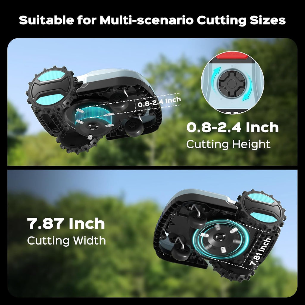 Robotic Lawn Mower with App-Controlled, Self-Charging Automatic Mower, Custom Cutting Height, Weather Sensor & Obstacle Detection, Ideal for Lawns up to 4300 sq.ft
