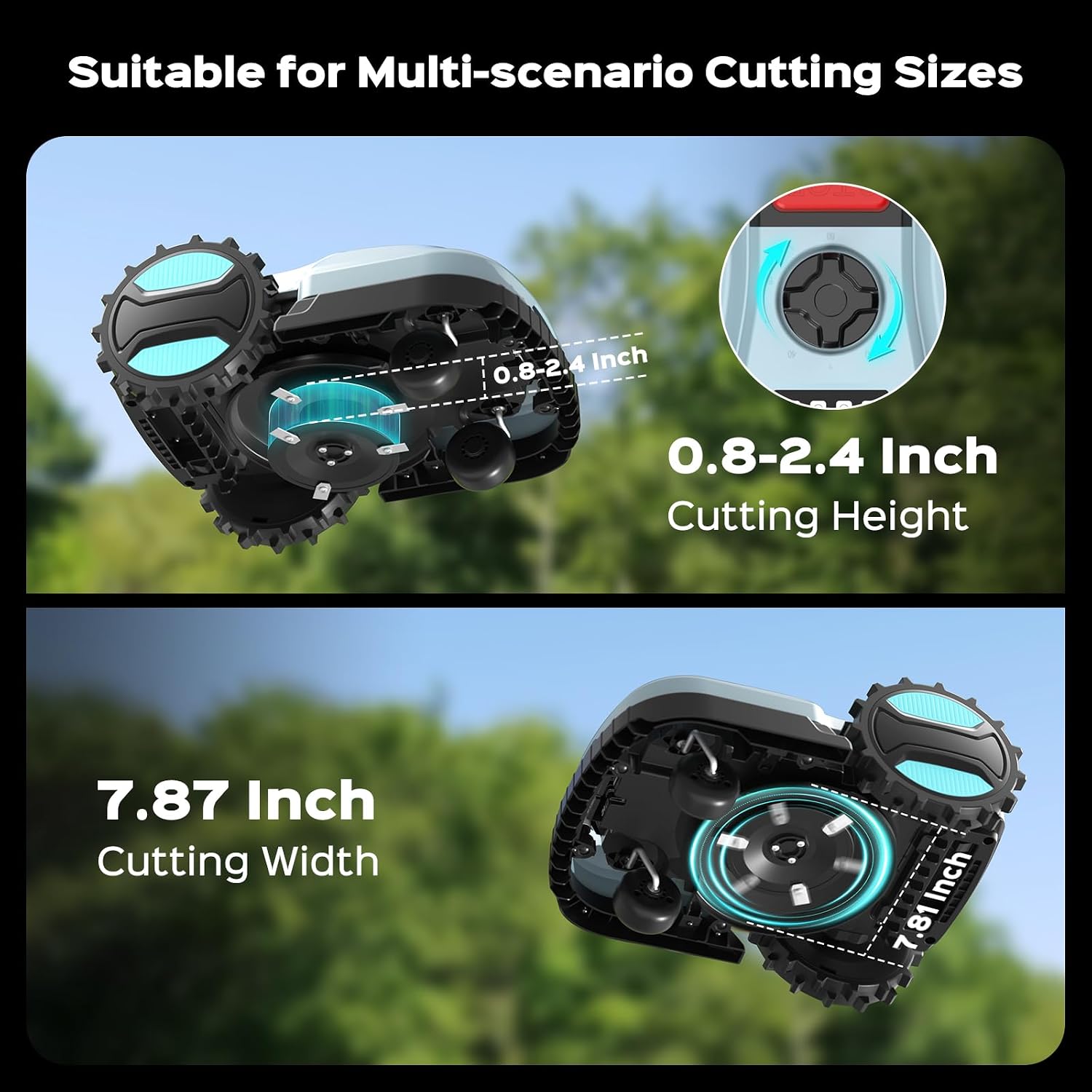 Robotic Lawn Mower with App-Controlled, Self-Charging Automatic Mower, Custom Cutting Height, Weather Sensor & Obstacle Detection, Ideal for Lawns up to 4300 sq.ft