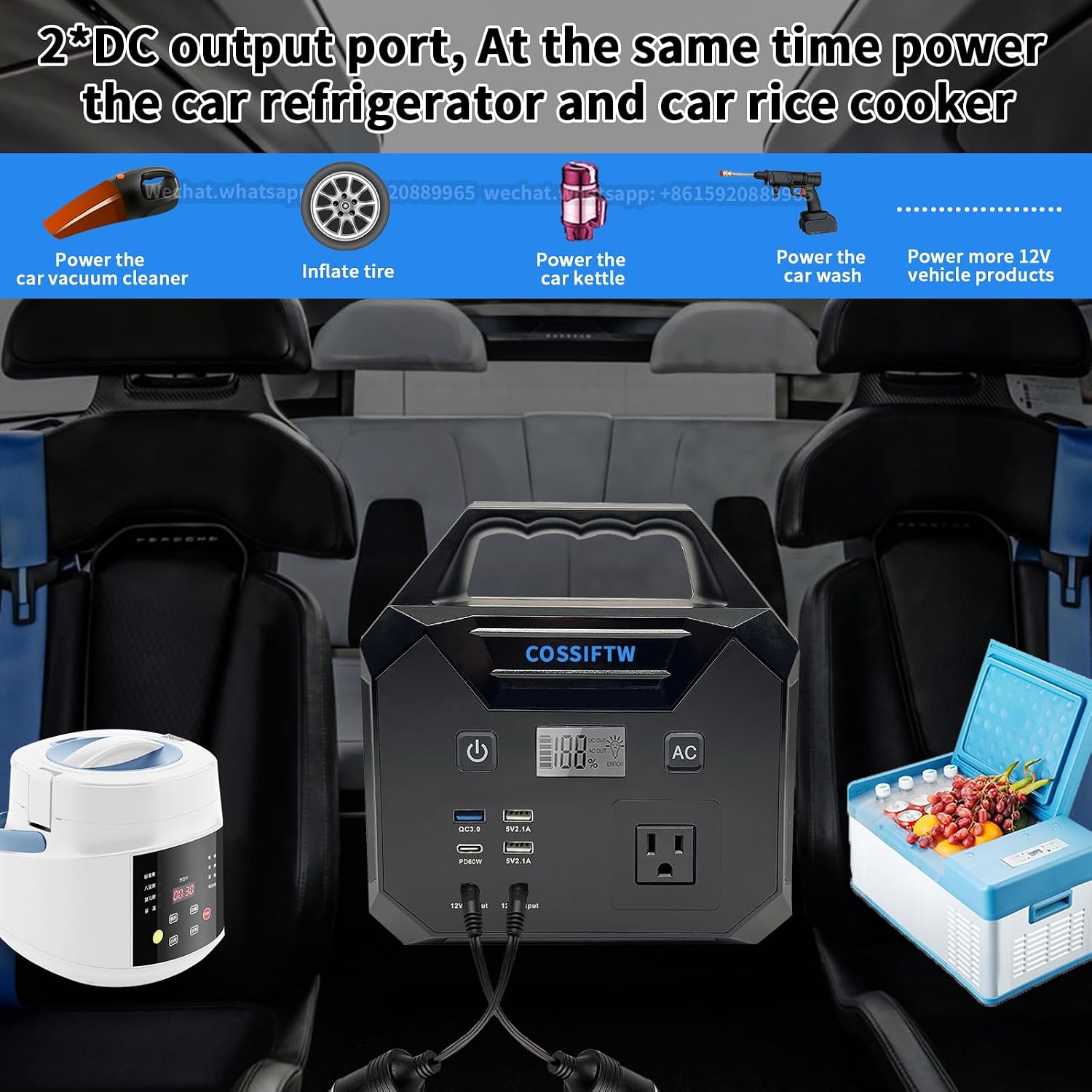 10000A Heavy Duty Jump Starter AC 200W Generator 130wh Jump Booster PD 60W Two-Way Fast-Charging The Most Multi Functions & Heavy Duty Jump Starter (Apply for All Cars & Trucks)