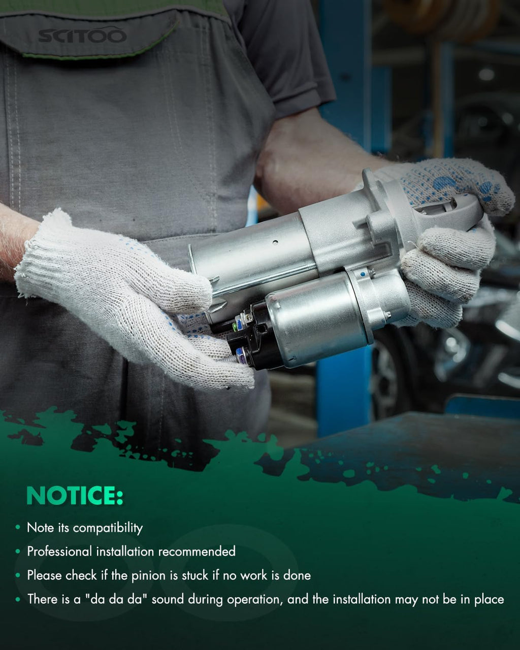 SCITOO Starter Motor SND0027 16658N for CASE Loaders -Backhoe 480C/480D/480LL Construction King 1979-1988 Loaders 580SD All Uni-Loaders 1835B ‎2.5kW/12 Volt CW 13-Tooth Pinion