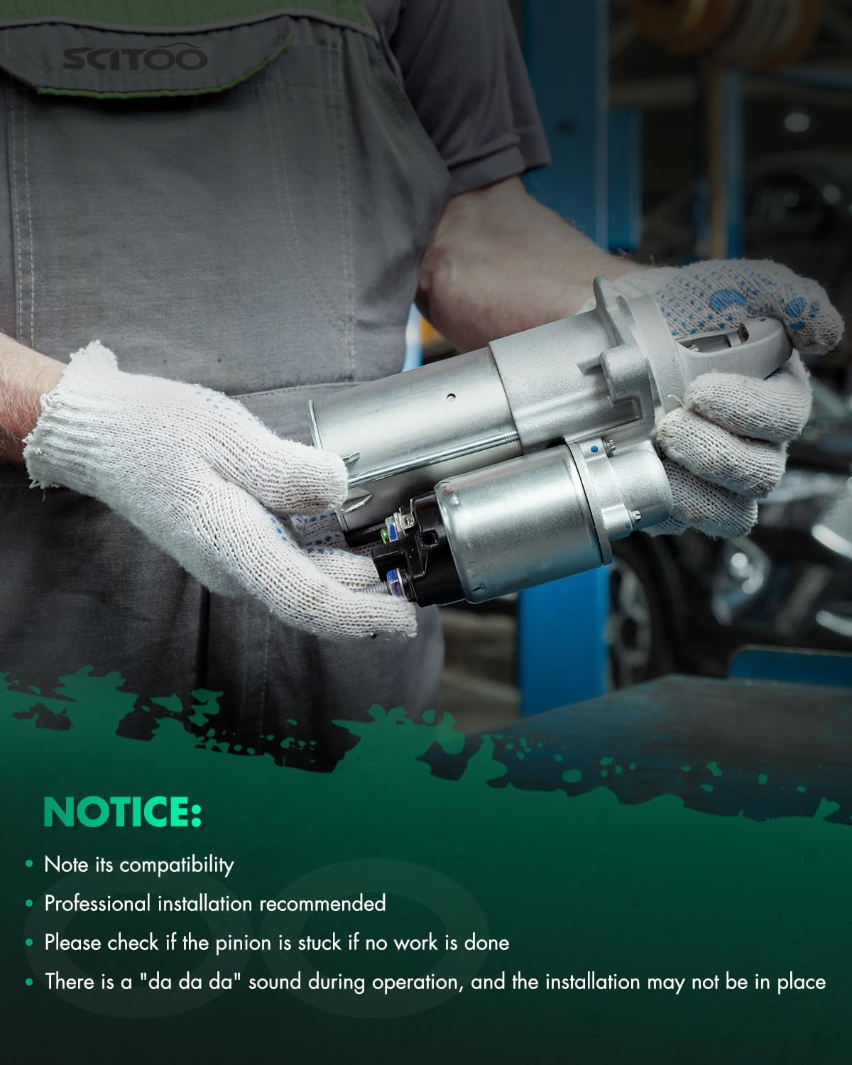 SCITOO Starter Motor SND0027 16658N for CASE Loaders -Backhoe 480C/480D/480LL Construction King 1979-1988 Loaders 580SD All Uni-Loaders 1835B ‎2.5kW/12 Volt CW 13-Tooth Pinion