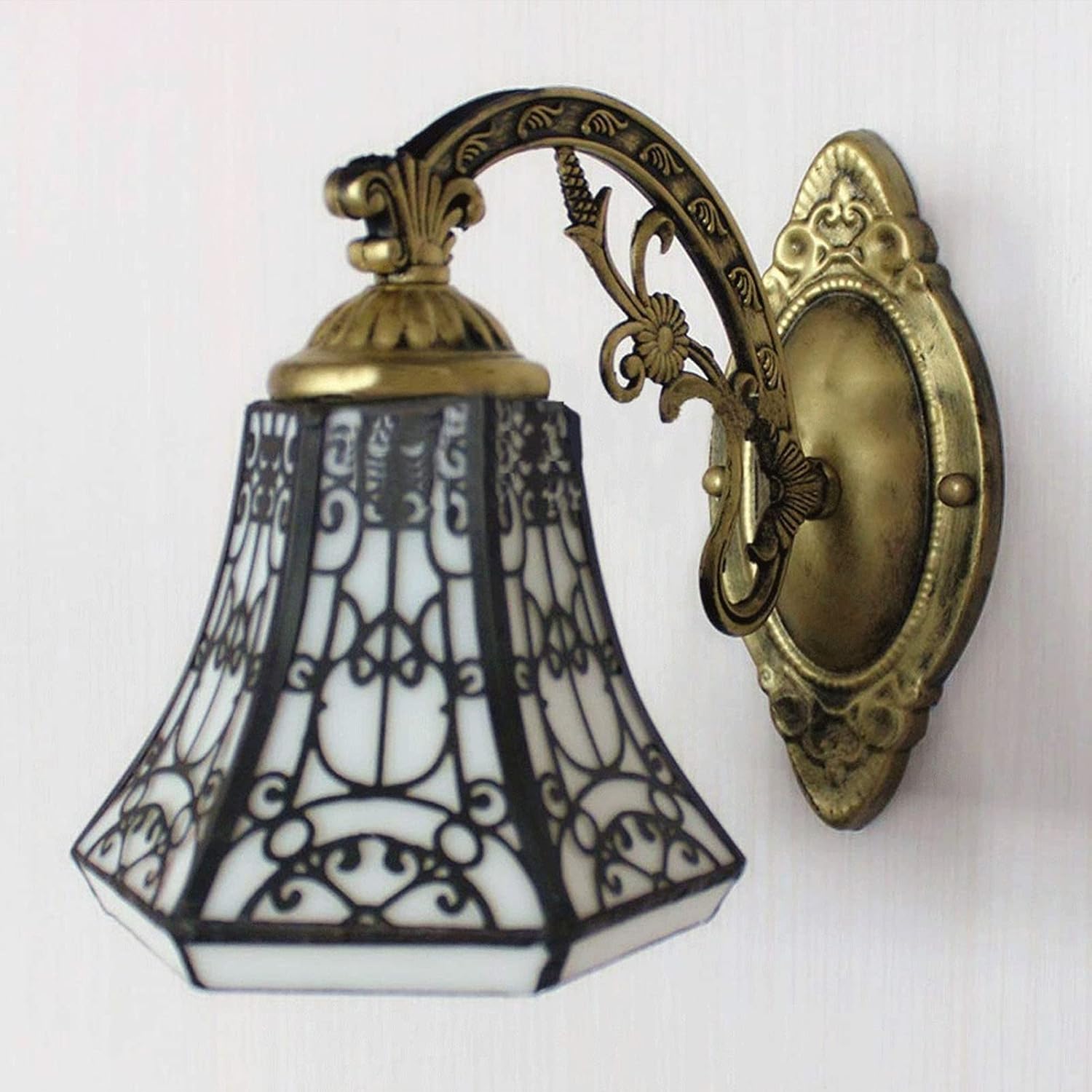 Wall Lamps & Sconces Single-headed wall light made of wrought iron in European style, black handwoven lamps and lanterns simple and beautiful bedside lamp classic living room bedroom bathroom lamp
