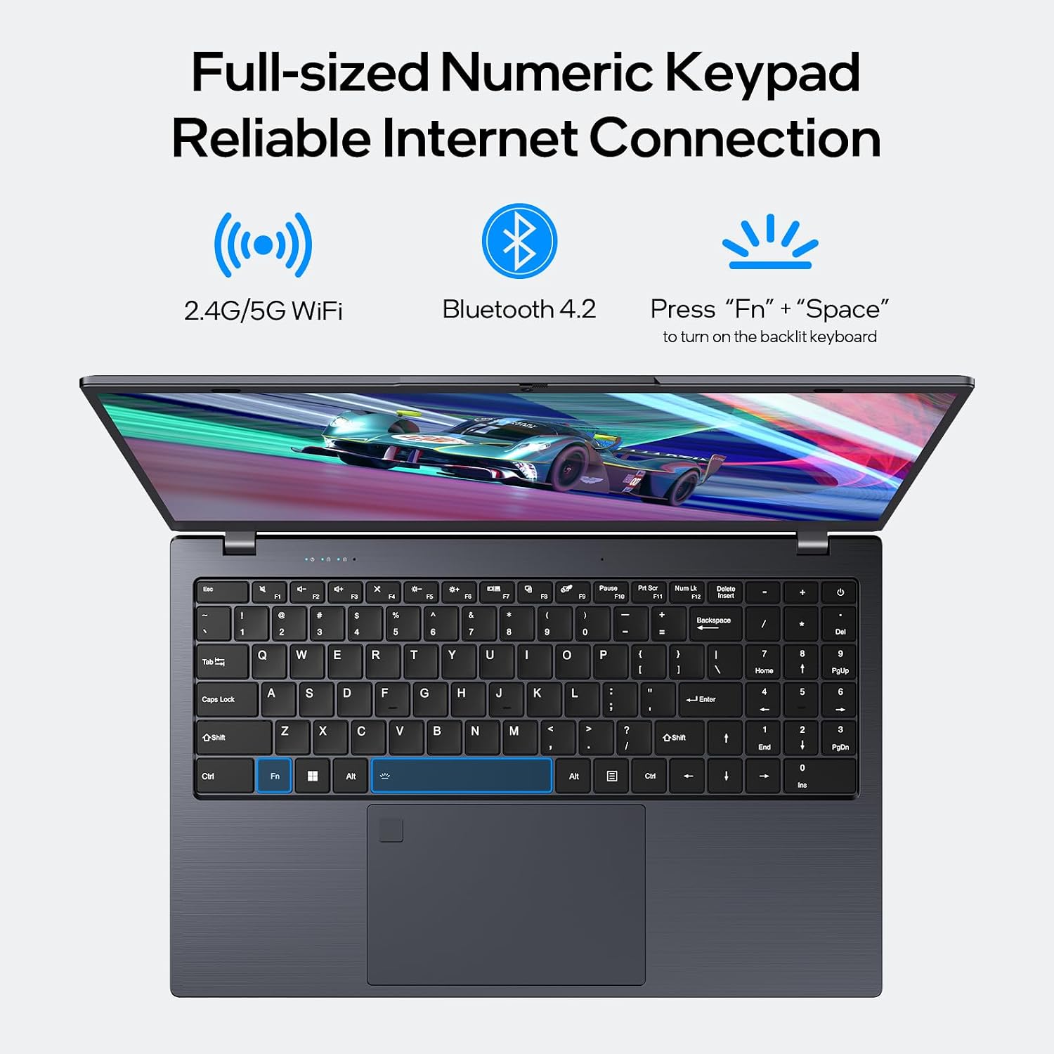 BiTECOOL 15.6' - N5095 Quad-Core, 16GB RAM 512GB SSD, FHD IPS Display, Dual-Band WiFi 2.4/5GHz, Bluetooth 4.2, Backlit Keyboard & Fingerprint