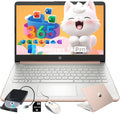 HP Flagship Everyday Laptop Computer - Win 11 Pro & AI-Powered 1-Y Office 365 • Intel Quad-Core(up to 3.4GHz) • Long Battery • 16G RAM • 128G UFS • w/256G SD Card & DVD Drive for Student & Business