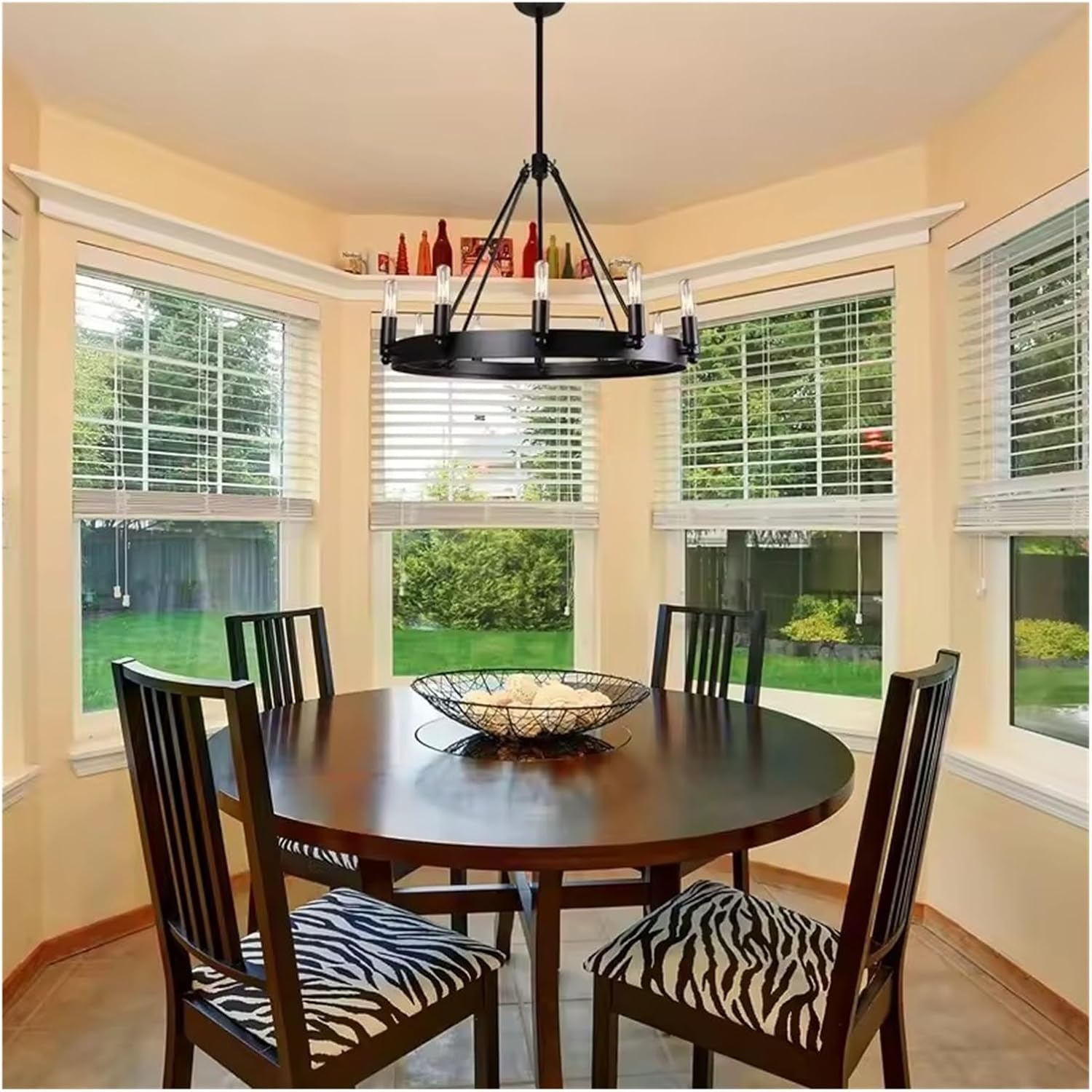 Industrial Vintage Black Chandelier for Kitchen Bedroom Living Room Indoor Lighting Retro Wrought Iron Antique Pendant Lights,Dining Light Fixtures