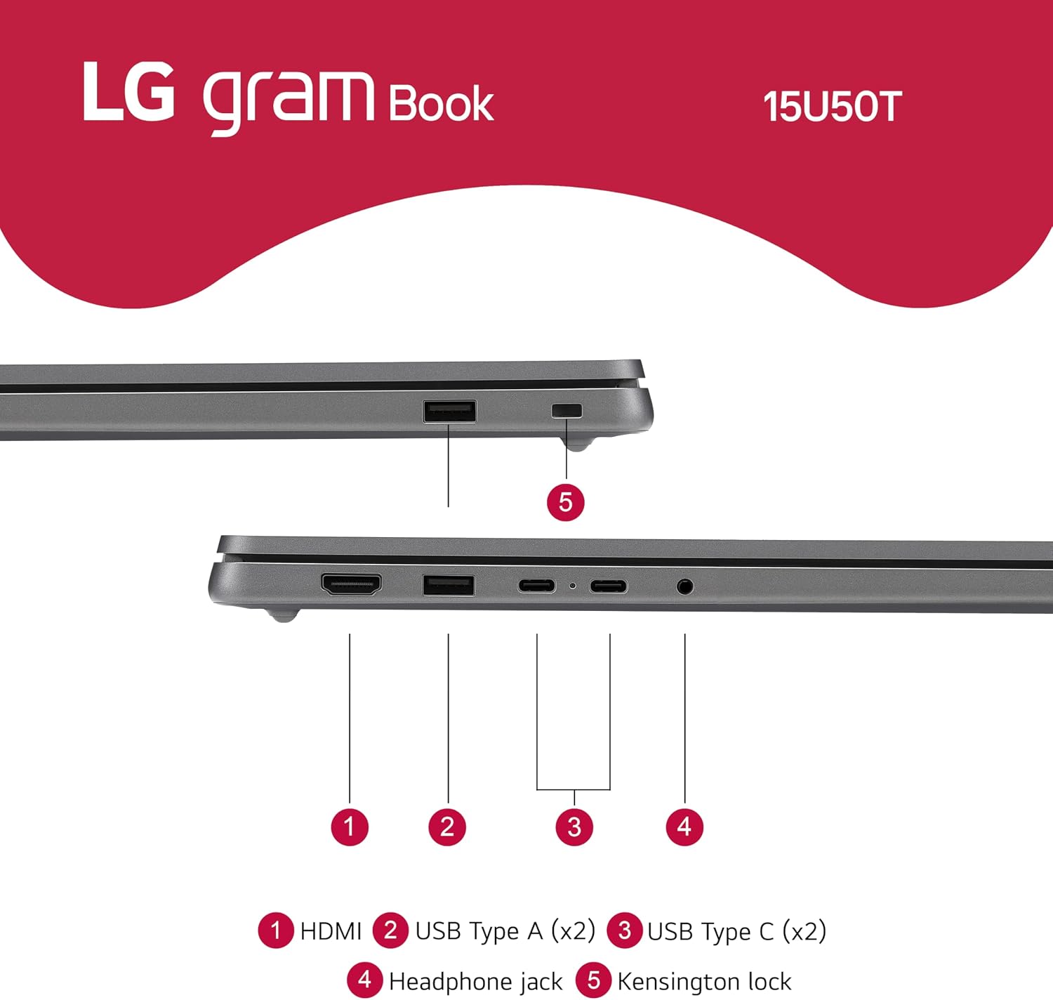 LG gram Book 15-inch Lightweight Laptop Computer, Intel Core i5-1334U Processor, Windows 11 Home, 8GB RAM, 256GB SSD - Titan Silver