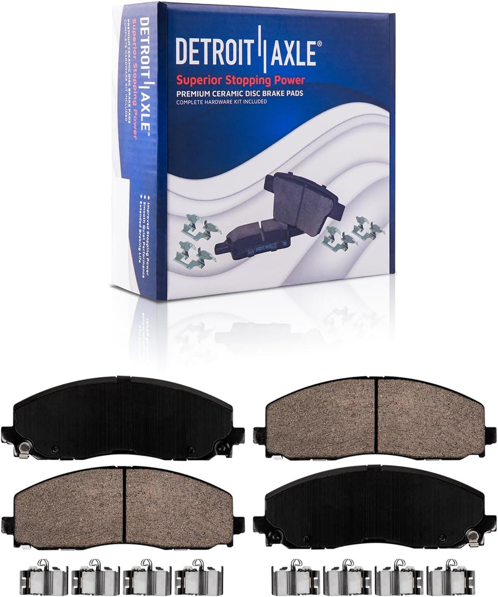 Detroit Axle - Brake Kit for 2020 2021 2022 2023 Jeep Gladiator 3.0L, 3.6L, Disc Brakes Rotors Ceramic Brake Pads Replacement : 12.99' inch Front and 13.78' inch Rear Rotor