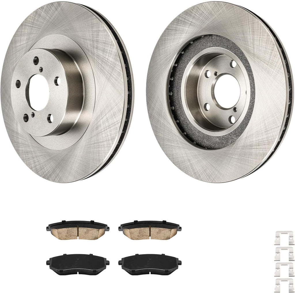 KAX Front Brakes and Rotors for Subaru Outback 2005-2013, Forester 2009-2013, Baja 2005-2006, Drilled and Slotted Vented Brake Rotor Ceramic Brake Pad Replacement (#31407+D929, 11.55inch, 293.4MM)