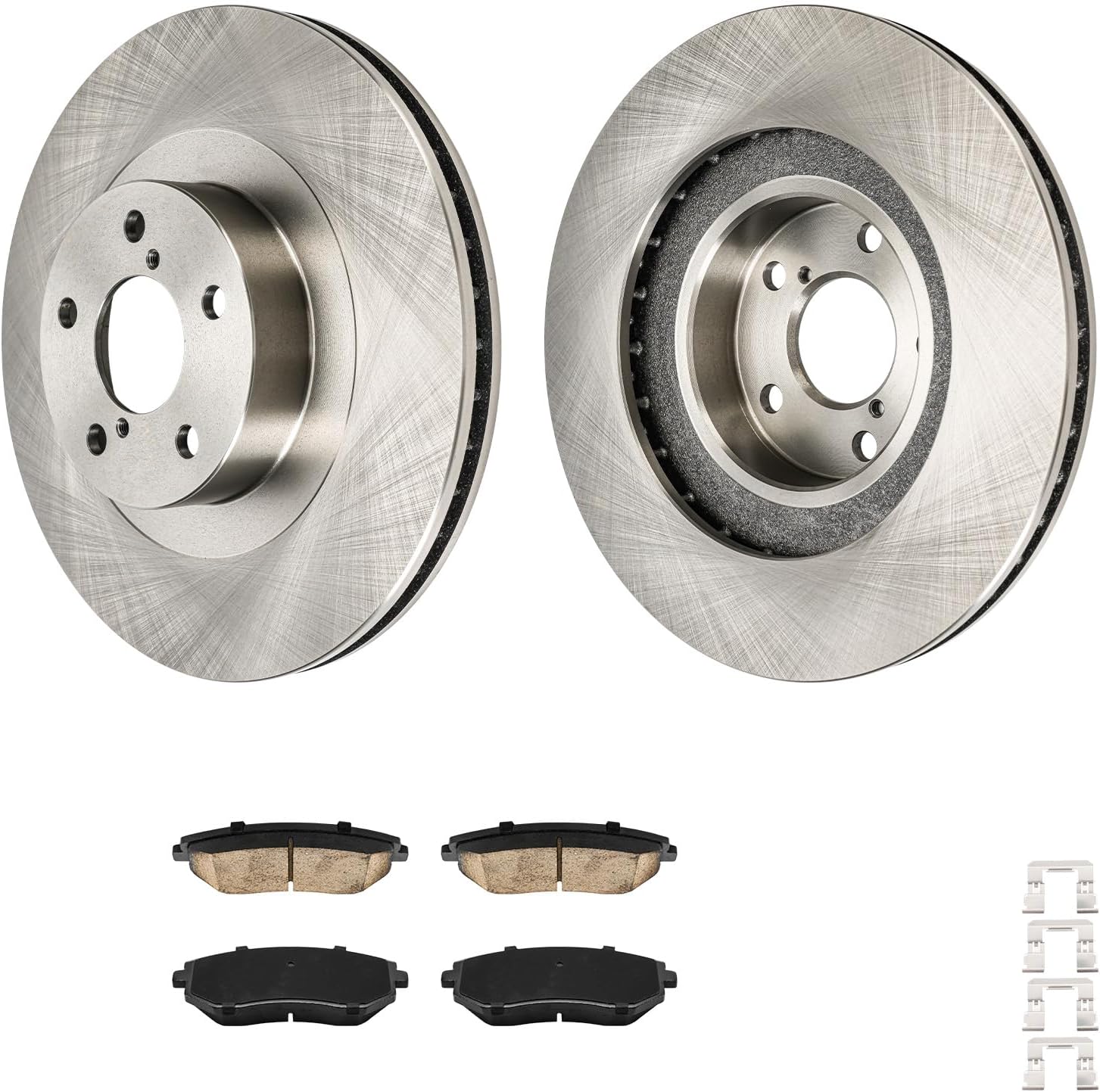 KAX Front Brakes and Rotors for Subaru Outback 2005-2013, Forester 2009-2013, Baja 2005-2006, Drilled and Slotted Vented Brake Rotor Ceramic Brake Pad Replacement (#31407+D929, 11.55inch, 293.4MM)