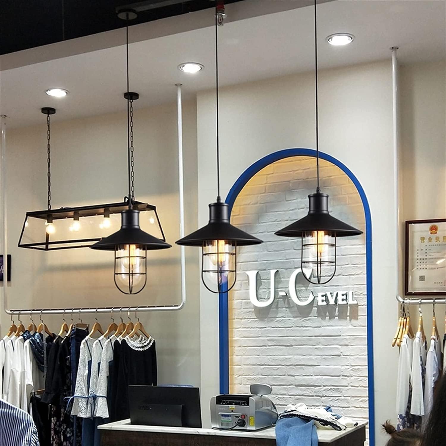 Pendant Lights - Industrial Chandelier LOFT Retro E27 Pendant Lights Black Wrought Iron Classic Barn Lighting Fixture,Pendant Lighting Ceiling Chandelier