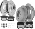 SCITOO Front 13.9' Rear 13.58' Brake Pads and Rotors Kits Fit For Lexus LX570 2016-2019,For Toyota Land Cruiser 2016-2019,For Toyota Sequoia 2008-2019,For Toyota Tundra 2007-2019