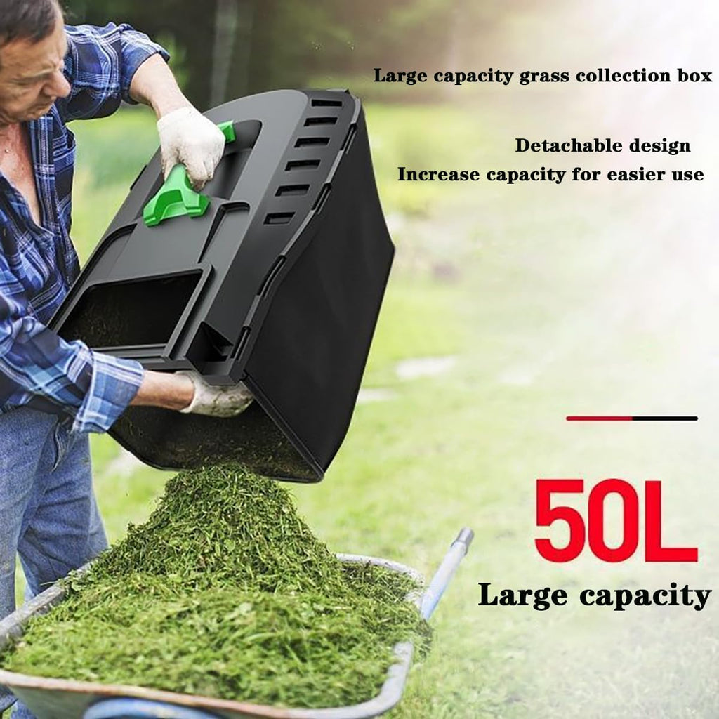 Hand Push Electric Lawn Mower, Plug-in Household Garden Lawn Mower, 6-Speed Adjustable, 30L-50L Large Capacity Grass Collection Box,1800w,20 Meter line