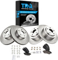 TRQ Front and Rear Brake Pad and Rotor Set Semi Metallic Compatible with 2000-2002 Subaru Legacy 2000 Outback