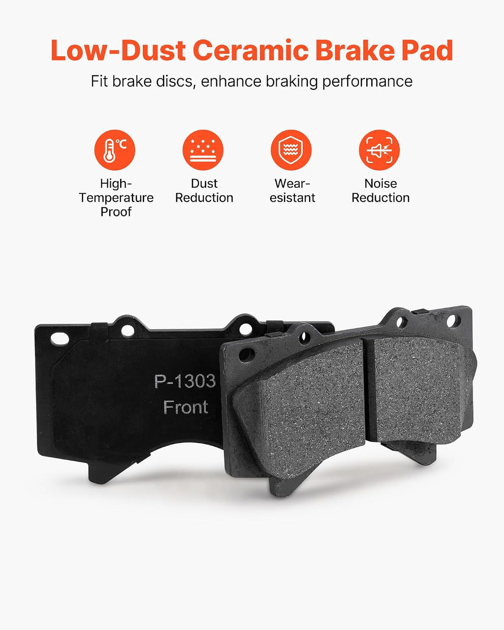 VEVOR Brake Pads and Rotors Kit Front and Rear, Compatible with 2007-2021 Toyota Tundra (5 Lug Models), 2008-2021 Toyota Sequoia, Drilled and Slotted Brake Rotors Ceramic Brake Pads Replacement Kit