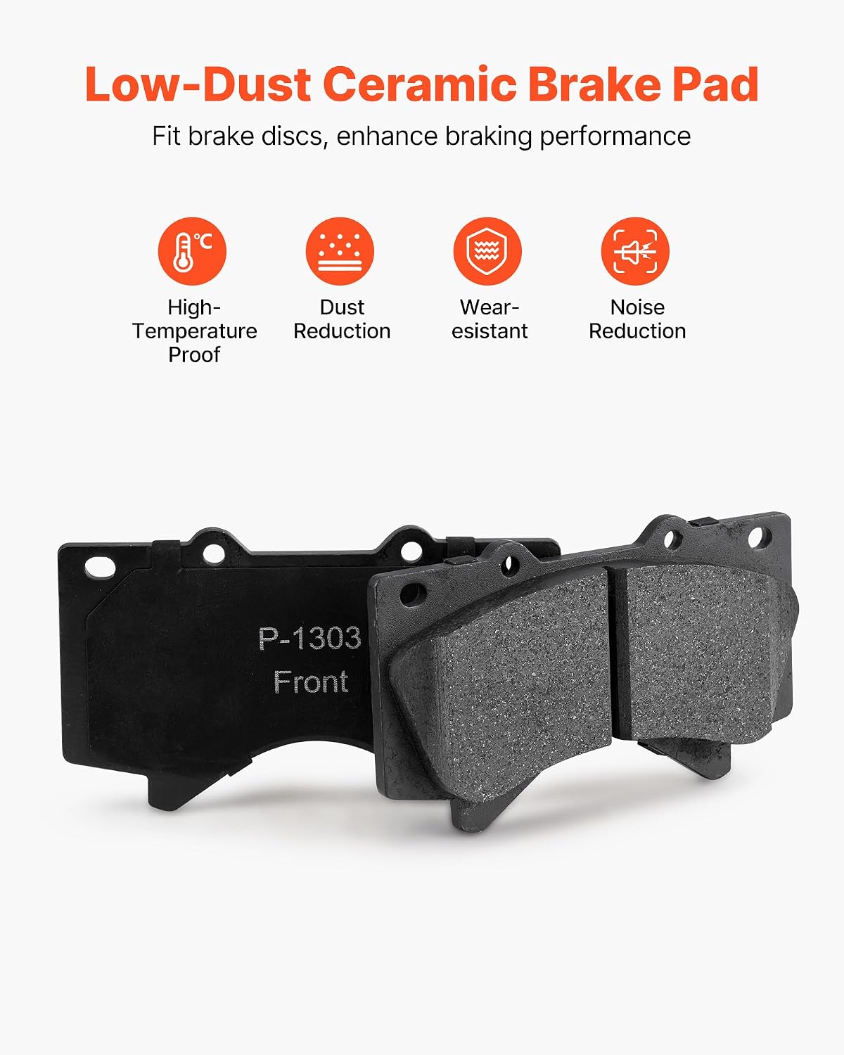 VEVOR Brake Pads and Rotors Kit Front and Rear, Compatible with 2007-2021 Toyota Tundra (5 Lug Models), 2008-2021 Toyota Sequoia, Drilled and Slotted Brake Rotors Ceramic Brake Pads Replacement Kit