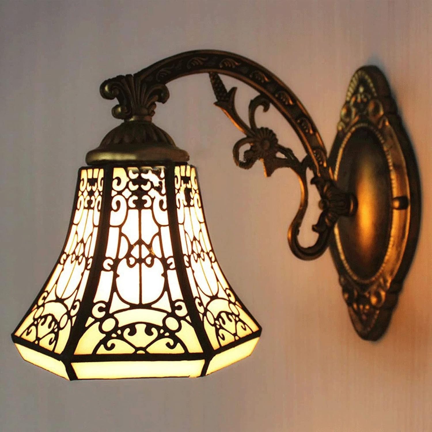 Wall Lamps & Sconces Single-headed wall light made of wrought iron in European style, black handwoven lamps and lanterns simple and beautiful bedside lamp classic living room bedroom bathroom lamp