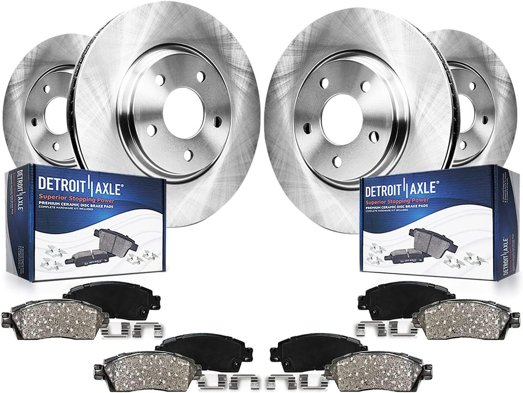 Detroit Axle - 8pc Brake Kit for 2007-2010 BMW X5 2008 X6, Disc Brakes Rotors Ceramic Brake Pads with Hardware Replacement: 13.70' inch Front and 13.58' inch Rear Rotor