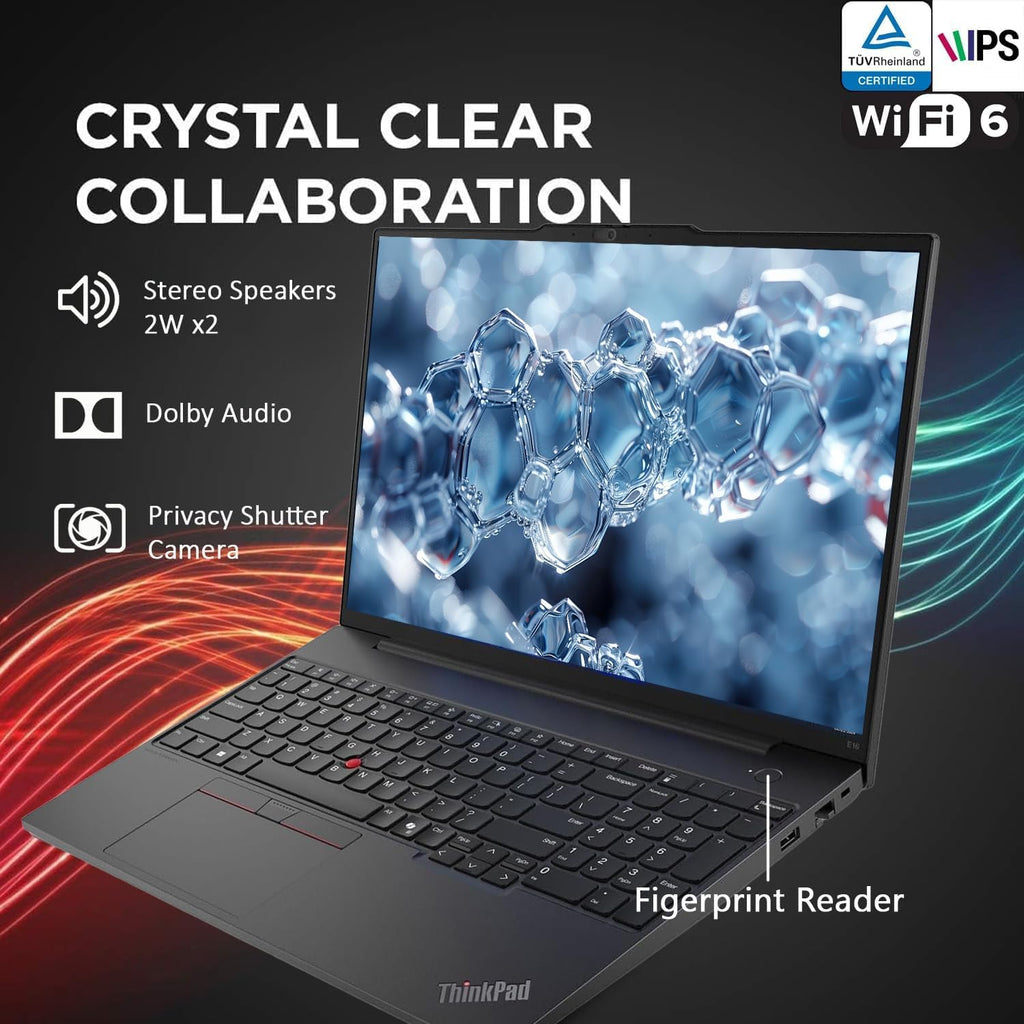Lenovo Newly Released 16' WUXGA Thinkpad E16 Laptop(2025/2026 Edition) with Microsoft Office, Intel Core Ultra 5 125U, 32GB RAM, 2TB SSD, Backlit Keyboard, Fingerprint Reader, Windows 11 Pro, WOWPC
