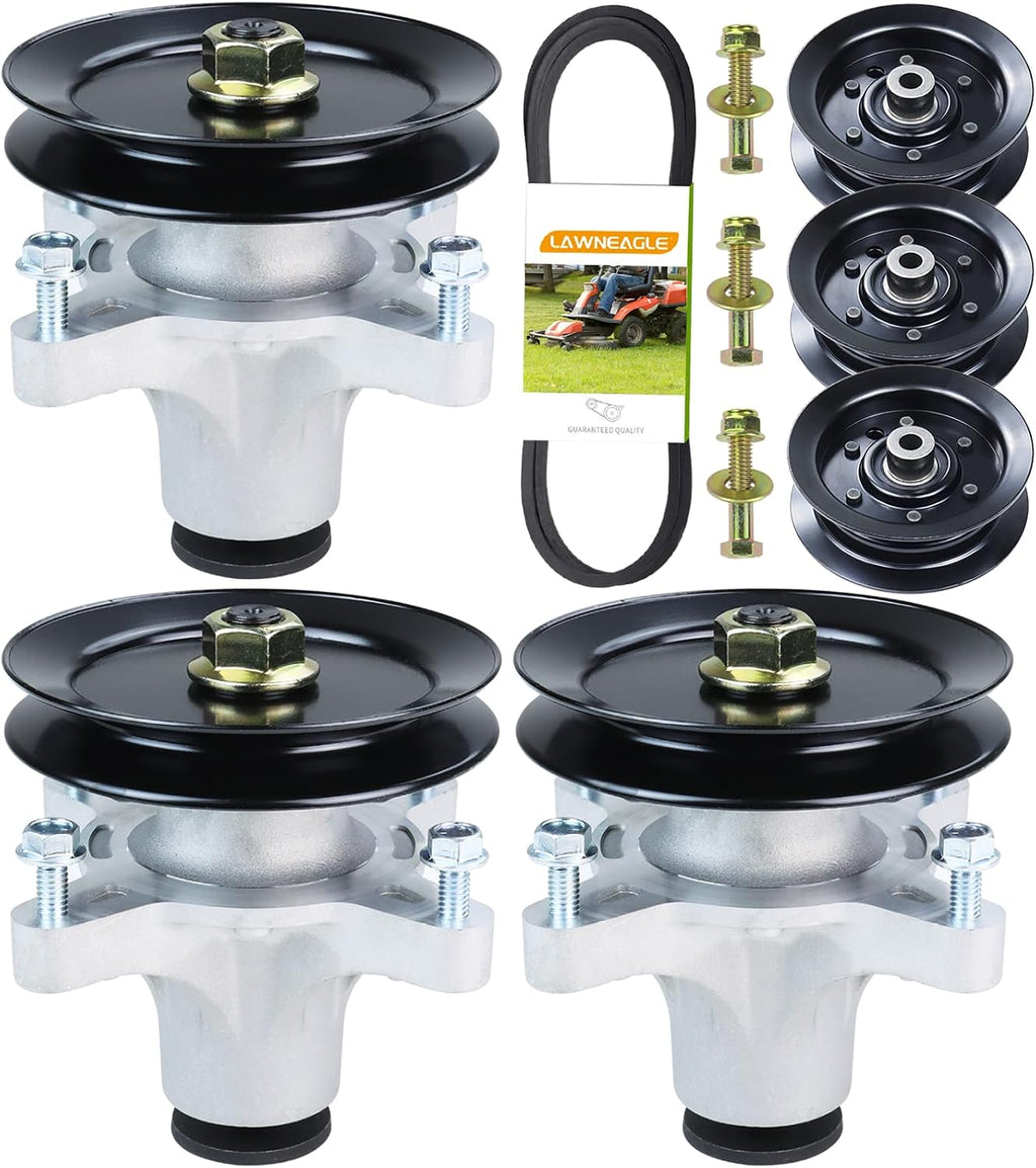 3 Pack 139-3214 Spindle Assembly with 125-5575 Pulley 132-9420 Idler Pulley 1/2x142 Belt Replaces Toro 139-3214, 117-7439, 121-0751 for Toro Timecutter 50' MX5000 MX5050 MX5060 SS5000 Mowers