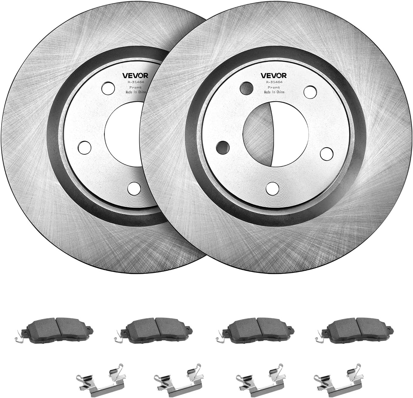 VEVOR Front and Rear Brake Kit Compatible with 2013 Nissan Altima (Base, SL, SV & S Sedan), 2014-2018 Nissan Altima, 2019-2023 Nissan Altima (with Manual Parking Brake), Hollow Structure Front Rotors