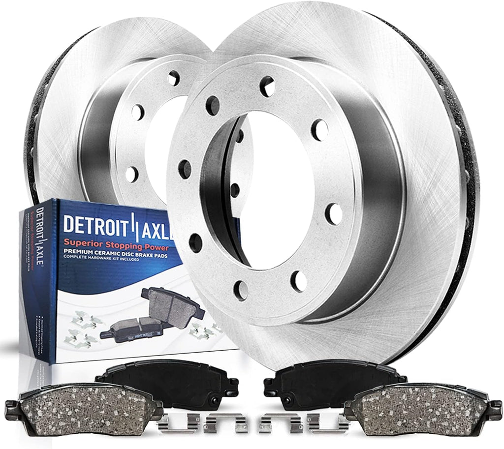 Detroit Axle - Front Brake Kit for 2012-2021 Nissan NV1500 NV2500 NV3500, 14.17' inch Disc Brake Rotors Ceramic Brakes Pads 2013 2014 2015 2016 2017 2018 2019 2020 Replacement