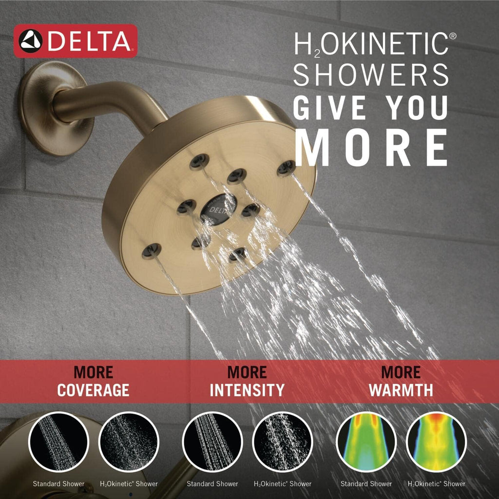 Delta Faucet Trinsic 14 Series Single-Function Shower Trim Kit with Single-Spray H2Okinetic Shower Head, Champagne Bronze T14259-CZ (Valve Not Included)