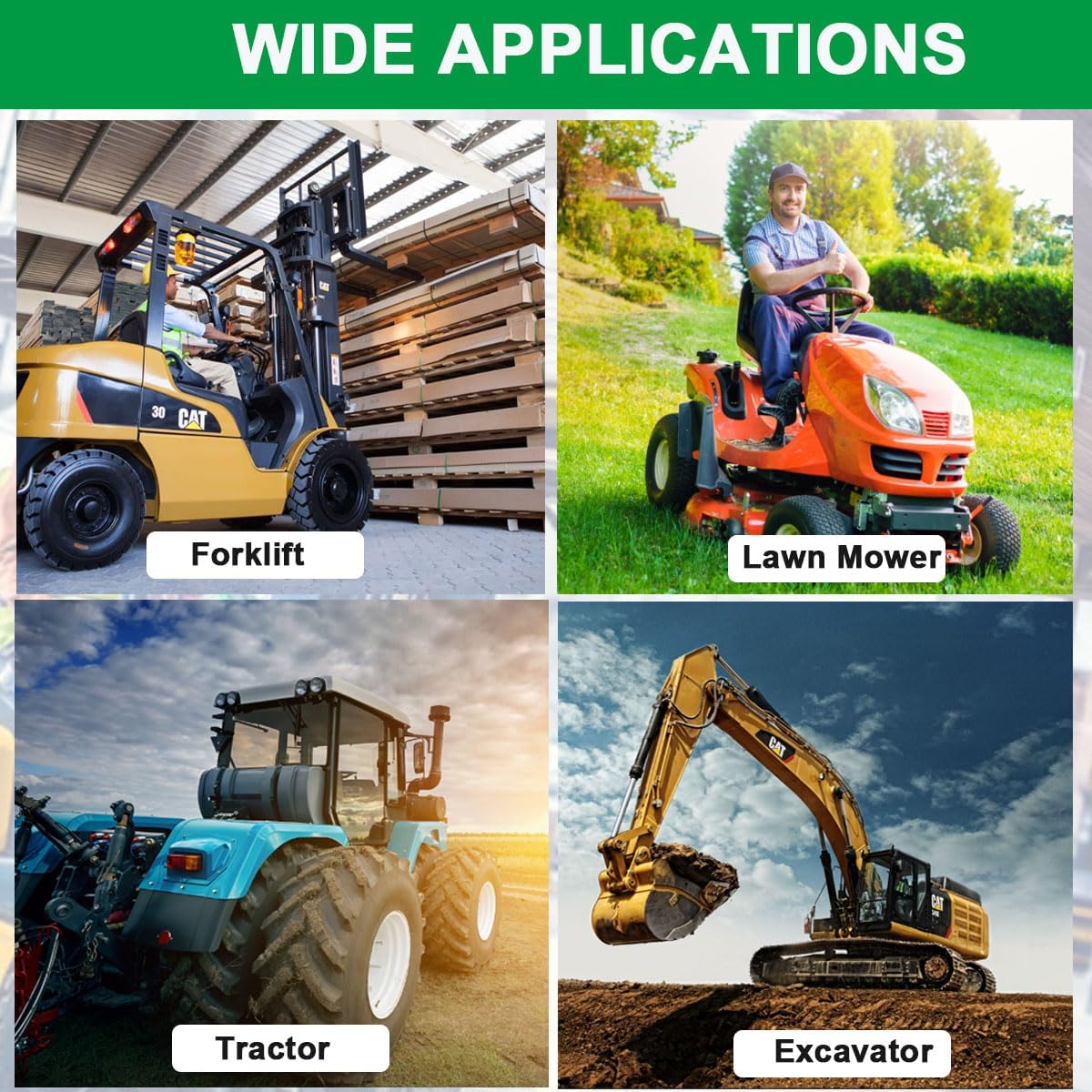 Tractor Seat,Universal Lawn Mower and Forklift Seat with Adjustable Back,Armrest,Slide Rail And Safety Belt,for Tractor,Mower,Excavator,Bucket,Dozer