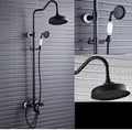 Guhaibo Continental Vintage High-End Comfortable Bathroom Black Bronze Round Type Rubber Top Spray Handheld Top Spray Hot and Cold Dual Use Shower Set