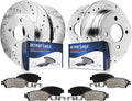 Detroit Axle - Brake Kit for 2007-2013 Mini Cooper 2008 2009 2010 2011 2012 2013 Drilled Slotted Disc Brake Rotors Ceramic Brakes Pads Replacement : 11.02' inch Front and 10.20' inch Rear Rotor